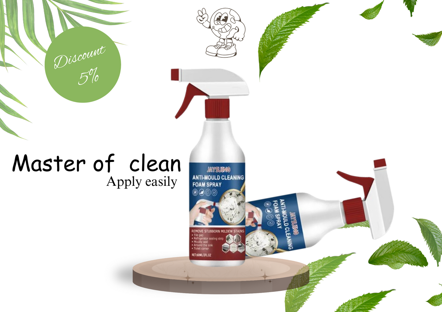 Wall Mildew Remover Mildew Stain Remover Spray Active Mildew Mould Removal Foam Spray Long-lasting Effect Wall Mold Remover