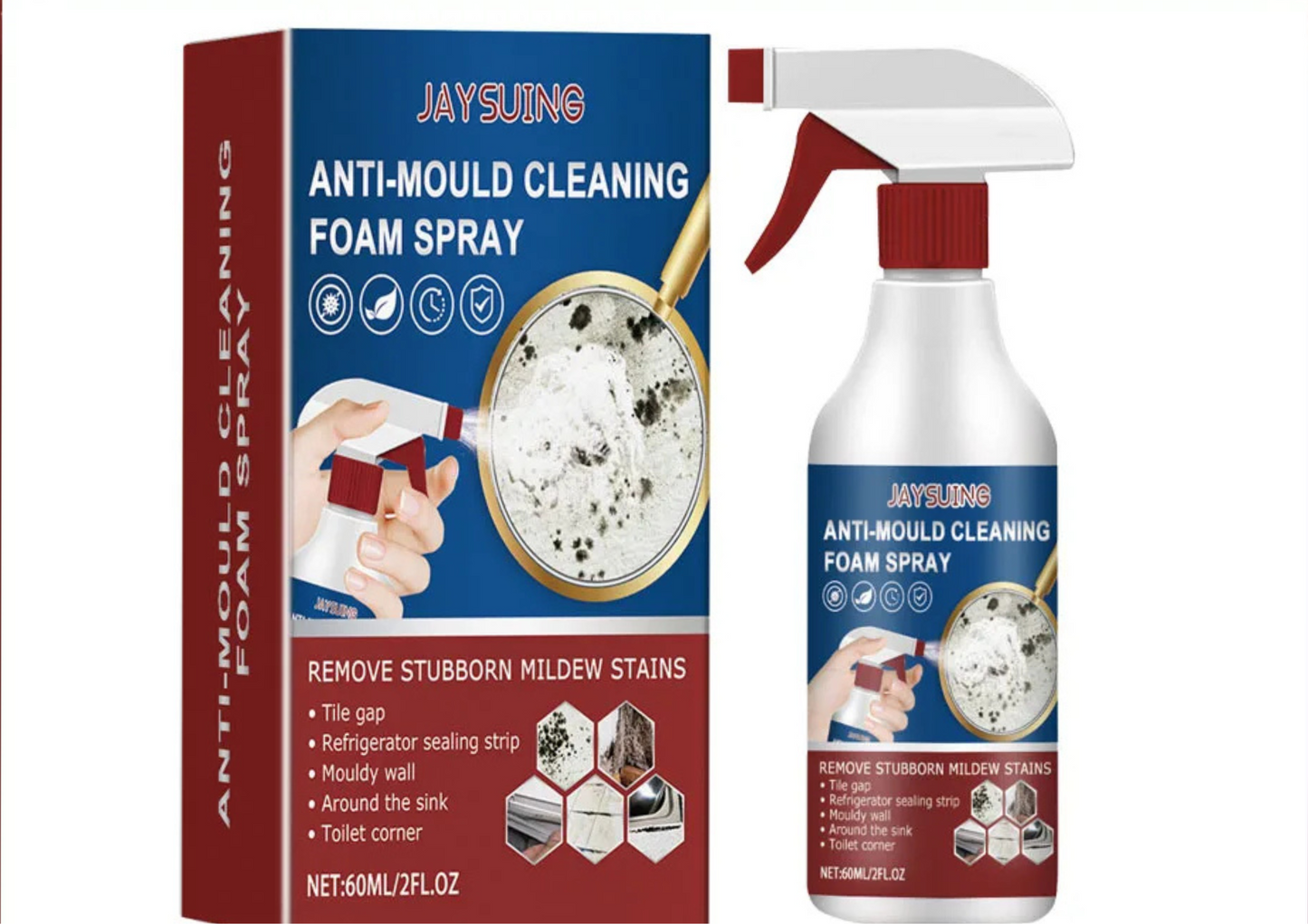 Wall Mildew Remover Mildew Stain Remover Spray Active Mildew Mould Removal Foam Spray Long-lasting Effect Wall Mold Remover